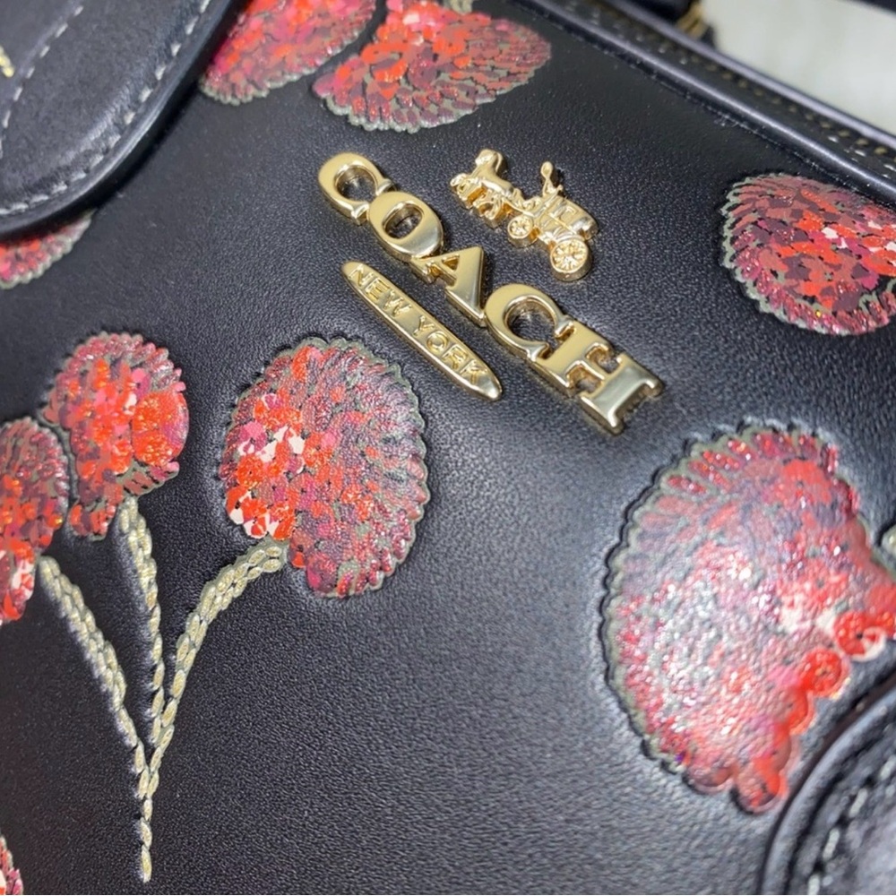 Coach Black Cherry Embroidered Rowan 🍒 - Picture 4 of 6